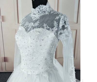 CW61 High Neck Long Sleeves Wedding Dress