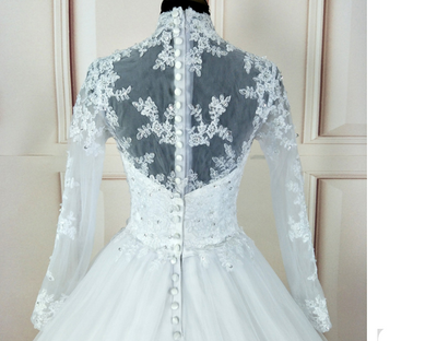 CW61 High Neck Long Sleeves Wedding Dress