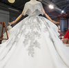 HW261 Real Photo off the shoulder beaded tassel Wedding Gown+matching Veil