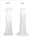 BH224 Sexy White Strapless feather Homecoming Dress