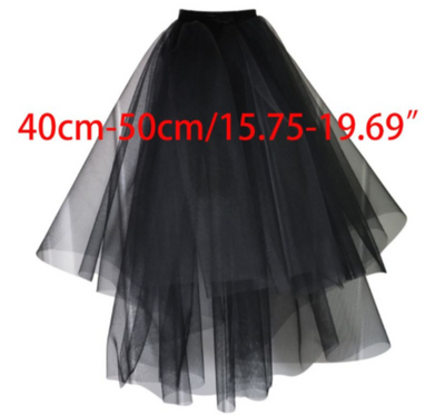 BV44 Black Tulle Gothic Wedding Veil