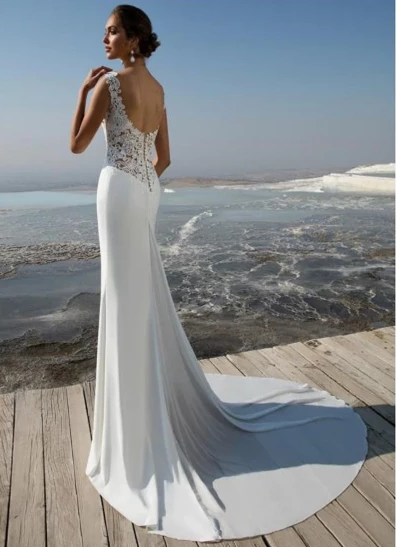 CW223 Minimalist soft satin mermaid Wedding Dress - Nirvanafourteen