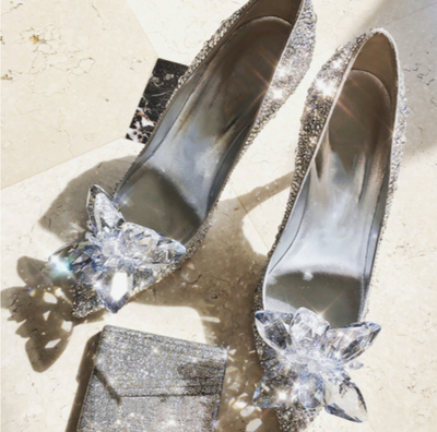 BS112 Glitter Cinderella Shoes for Brides ( 3 Colors )