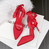 BS113 Silk Satin Big Bow Bridal Heels (4 Colors)