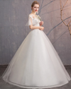 CW239 Cheap vintage short Sleeves Wedding dress