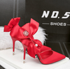 BS113 Silk Satin Big Bow Bridal Heels (4 Colors)
