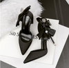 BS113 Silk Satin Big Bow Bridal Heels (4 Colors)