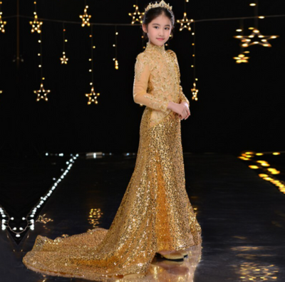 FG336 Luxury sequin Girl Pageant Dresses (2 Colors)