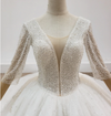HW220 Real Photo Classy 3/4 sleeves Pearls beaded Wedding Gown