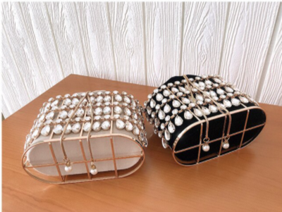 CB211 Rhinestone hollow out Party Clutch Purses (2 Colors)
