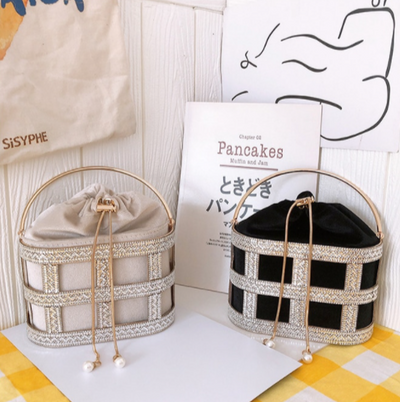 CB214 Diamonds Hollow Out Metal Party Bags(2 Colors)