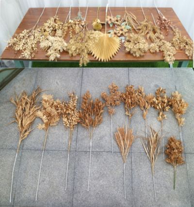 DIY285 Artificial Gold Flower & Leaves For Wedding Decoration