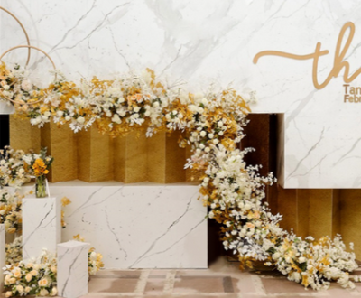 DIY285 Artificial Gold Flower & Leaves For Wedding Decoration