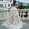 CW384 Off the shoulder Boho Bridal Dress