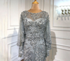 LG358 Luxury pearls beading Evening Gown with cape(3 Colors)