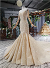 HW52 Luxury Spaghetti Straps mermaid wedding dress with jacket