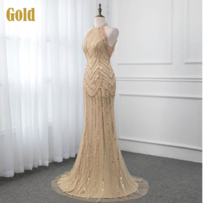 LG360 High Neck Beaded Sleeveless Formal Gowns (3 Colors )