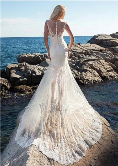 CW245 Beach Wedding Dress with detachable train - Nirvanafourteen