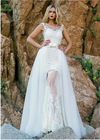 CW245 Beach Wedding Dress with detachable train