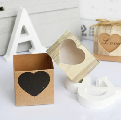DIY204 : 10sets/lot Heart Kraft Paper Gift Boxes