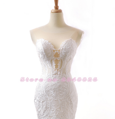 HW48 Sweetheart Sleeveless Mermaid Wedding Dress with Shawl