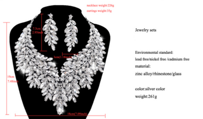 BJ336 Luxurious Wedding Jewelry sets (6 Colors)