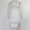 MX189 Sexy tassel mini Dresses (Black/White)