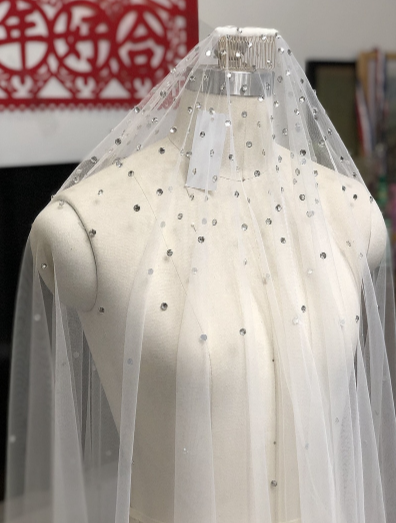 BV53 Diamond Beadwork Bridal Veils(300cm/350cm/500cm)