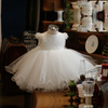 FG208 White flower tutu infant girl dresses( 1-6 yrs)
