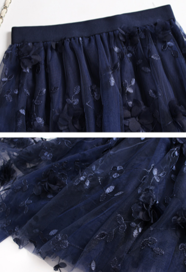 CK48 Korean style embroidery flower Skirts( 6 Colors)