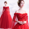 CG162 Real Photo Off the shoulder Wedding dress with cape(2 Colors)