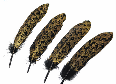 DIY46 :10Pcs/lot Gold Natural Goose feather For Wedding Decor