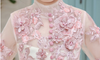 FG350 : Luxury 2 Styles Pink flower embroidery Girl Pageant Dresses