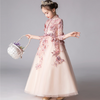 FG350 : Luxury 2 Styles Pink flower embroidery Girl Pageant Dresses