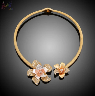 BJ103 Big Flower shape jewelry sets( Necklace,Earring,Ring,Bracelet)