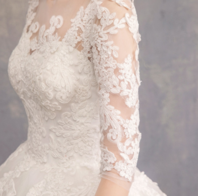 CW403 Real Pictures Half Sleeve Lace Bridal Dresses