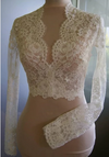 WJ20 Lace long sleeves Bridal Wraps