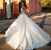 HW78 Strapless Appliques Tulle A-line Wedding Dress