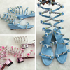 BS128 Custom colors Gladiator Bridal shoes with flowers