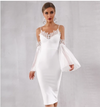 PP228 New design sexy flare sleeve white Cocktail Dress