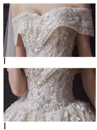 HW298 Sweetheart Beading Lace Up Ball Gown Bridal Dress