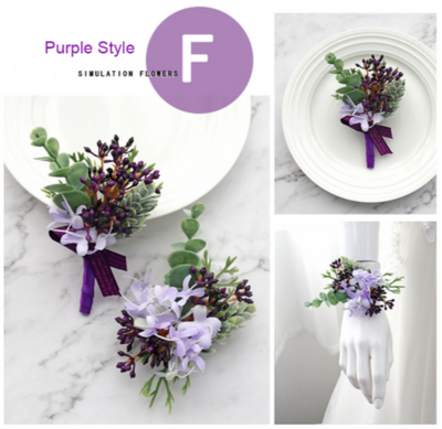 GM10 : 6 Styles of matching purple flower Brooches & wrists