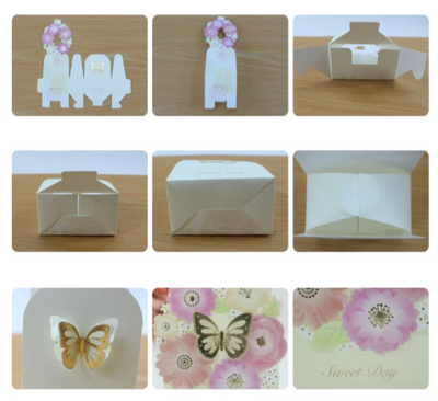 DIY218 : 50pcs/lot butterfly & flower Wedding souvenir boxes