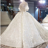 HW306 Luxurious Short Puff Sleeve Crystal Beading Sequined Wedding Dress