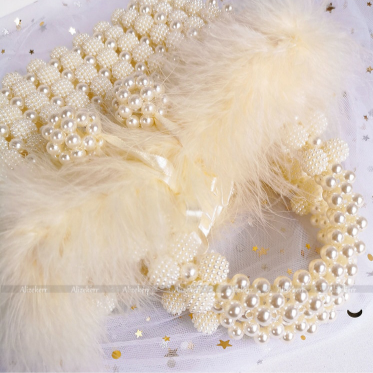 CB228 Faux Fur Pearl Clutch Bags ( 2 Colors )
