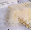CB228 Faux Fur Pearl Clutch Bags ( 2 Colors )