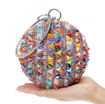 CB231 Diamond Round Ball shaped Evening Clutch Bags (3 Colors)