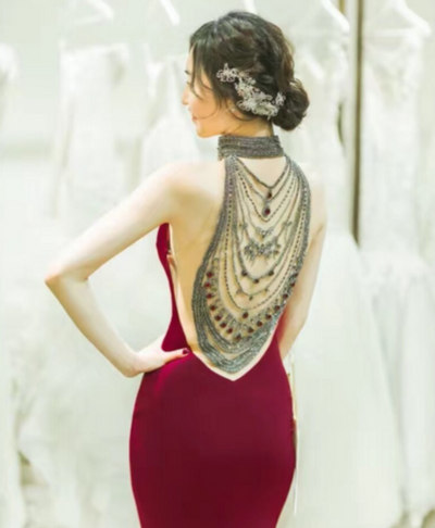 PP340  Halter mermaid Evening Dress