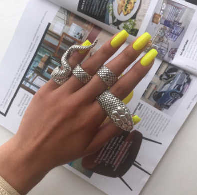 BJ350: 4Pcs/Set Gothic punk Snake Ring Set