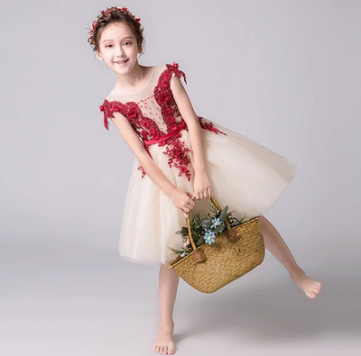 FG177 : 5 Styles new summer floral Princess Girl Dresses
